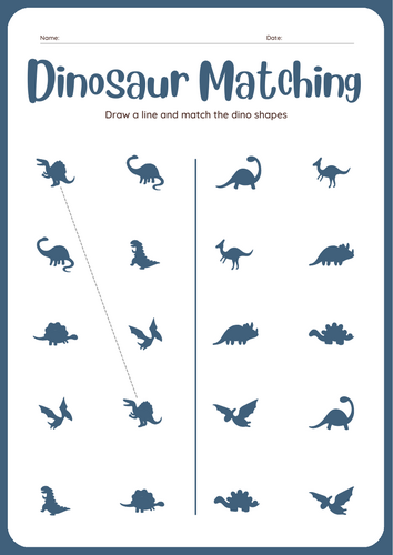 Matching Dinosaurs Worksheet