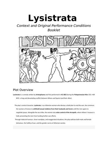 Lysistrata A Level Drama Pack