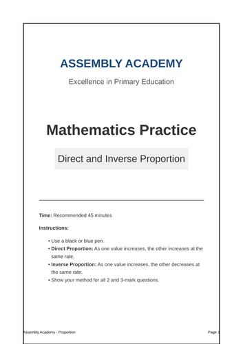 Year 6 SATs Ratio and Proportion Revision & Practice Bundle | Assembly Academy