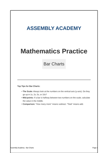Year 6 SATs Bar Charts Revision & Practice Booklet | Assembly Academy
