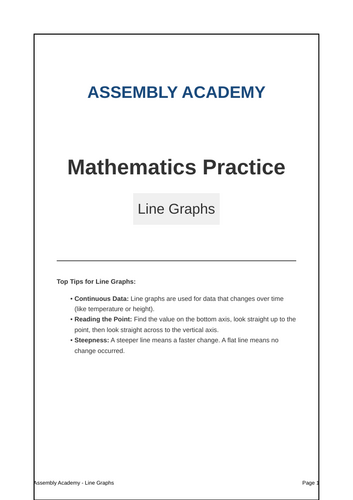 Year 6 SATs Line Graphs Revision & Practice Booklet | Assembly Academy