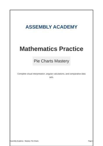 Year 6 SATs Pie Charts Mastery Practice Booklet | Assembly Academy