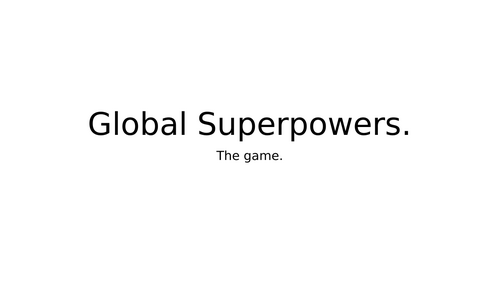 World Development Game/ Project