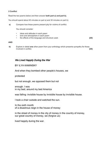 OCR GCSE English Lit p2 New poetry
