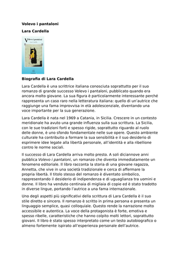 Volevo i pantaloni – Lara Cardella – Biography