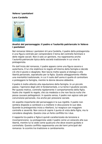Volevo i pantaloni – Lara Cardella – Characters: The Father