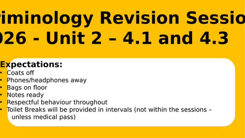 WJEC CRIMINOLOGY REVISION 4.1 AND 4.3