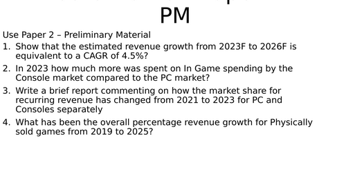 AQA Core Maths - 2026 - Paper 2 - Preliminary Material Activity