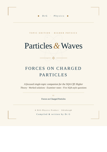 DrG-Physics · Forces on Charged Particles · SQA Higher revision