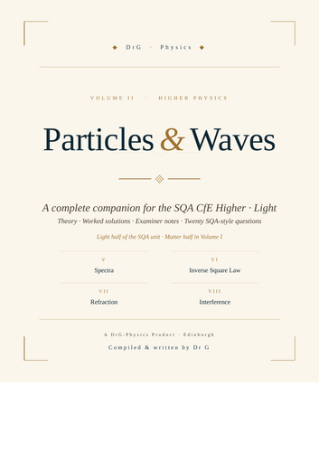 DrG-Physics · Particles & Waves Vol II — Light · SQA Higher Physics revision