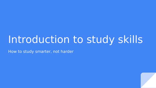 Introduction to study skills