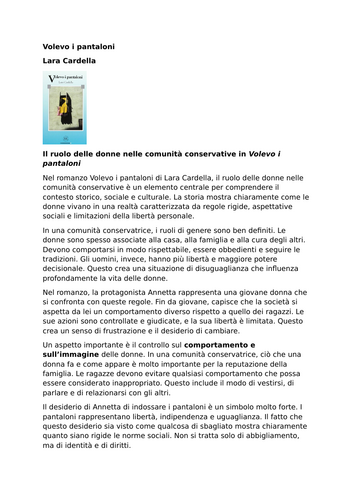 Volevo i pantaloni – Lara Cardella – The Role of Women