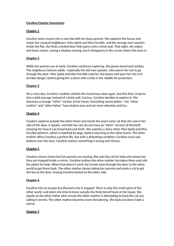 Coraline Chapter Summaries