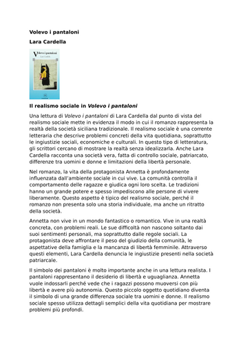 Volevo i pantaloni – Lara Cardella – Social Realism