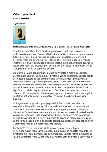 Volevo i pantaloni – Lara Cardella – From Childhood to Maturity