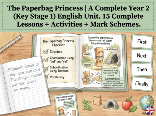The Paperbag Princess | Year 2 English Unit | 15 Complete Lessons + Resources + Mark Scheme