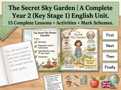 The Secret Sky Garden | Year 2 English Unit | 15 Complete Lessons + Resources + Mark Scheme