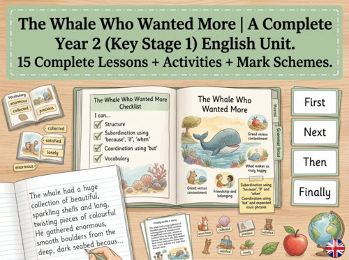 The Whale Who Wanted More | Year 2 English Unit | 15 Complete Lessons + Resources + Mark Scheme