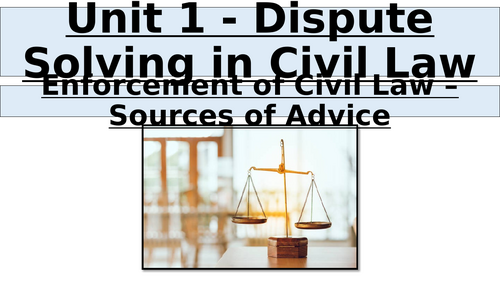 Pearson Applied Law Unit 1 Part B - Enforcement of Civil Law