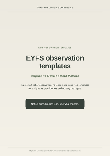 EYFS observation templates pack printable