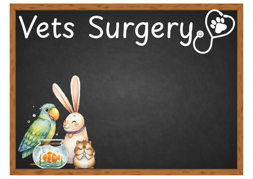 Vets roleplay visuals and mark making/ writing resources