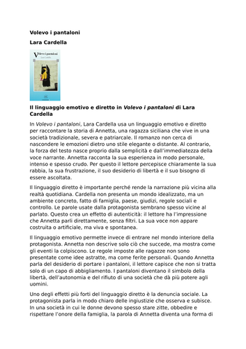 Volevo i pantaloni | Lara Cardella | The Emotional and Direct Language
