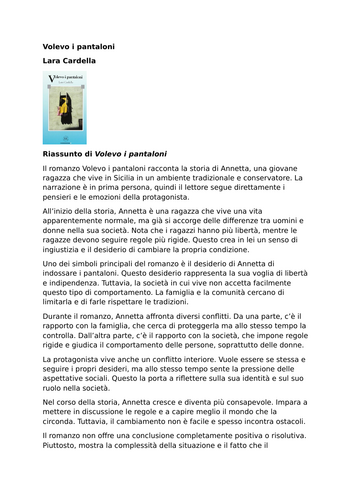 Volevo i pantaloni | Lara Cardella | Summary