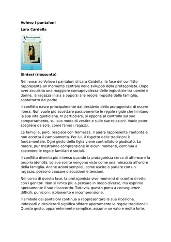 Volevo i pantaloni | Lara Cardella | Summary and Analysis