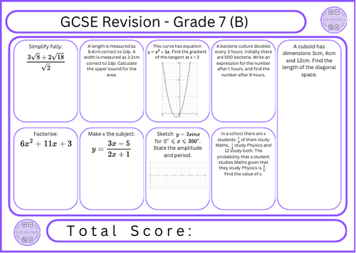 GCSE Maths Revision - Grade 7
