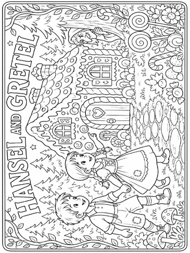 Hansel and Gretel Coloring poster
