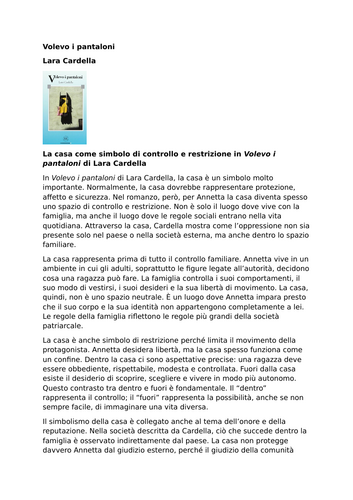 Volevo i pantaloni – Lara Cardella – The House as a Symbol of Control