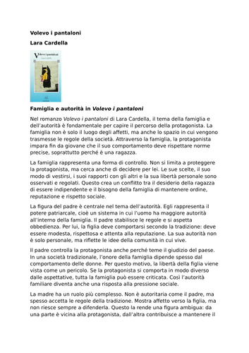 Volevo i pantaloni – Lara Cardella – Family and Authority