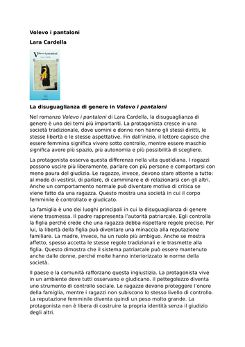 Volevo i pantaloni – Lara Cardella – Gender Inequality