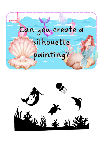 Mermaids - silhouette paintings