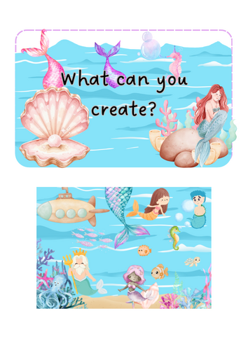Mermaid - playdough mats