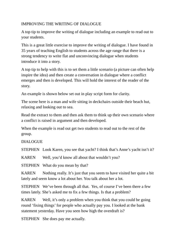 Improving the writing of dialogue