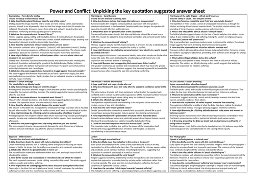 Power and Conflict Unpicking quotations to meet the assessment objectives