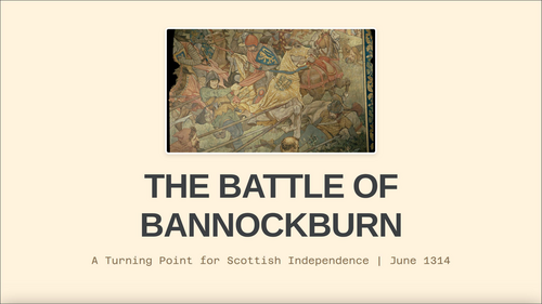 The Battle of Bannockburn: Primary School Assembly