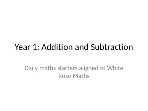Yr 3 maths starter x 20- addition and subtraction