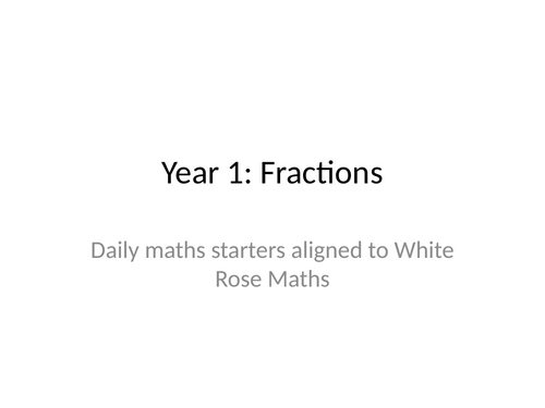 yr 3 maths starter x 10 - fractions