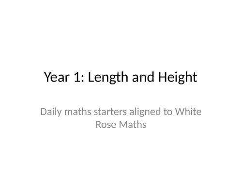 yr 3 maths starter x 10 -length & height