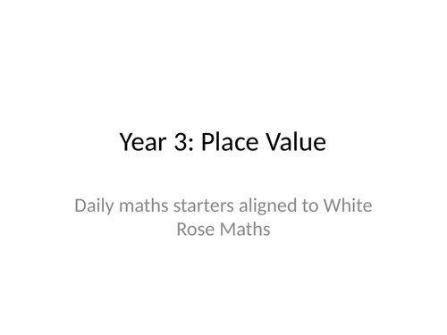 yr 3 whole year maths starter - split by topic