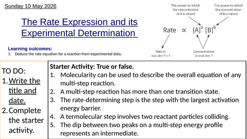 R2.2 The Rate Expression & its Experimental Determination, HL (IBDP Chemistry)