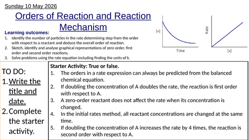 R2.2 Orders of Reaction & Reaction Mechanism, HL (IBDP Chemistry)