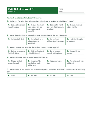 Cyborg Cat | Year 3 English Unit | 15 Complete Lessons + Resources + Marking Scheme
