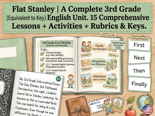 Flat Stanley | Year 3 English Unit | 15 Complete Lessons + Resources + Marking Scheme