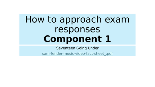 How to approach exam responses - Seventeen Going Under