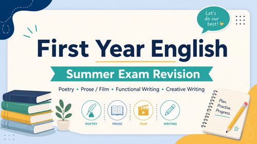 First Year English Summer Exam Revision Slides
