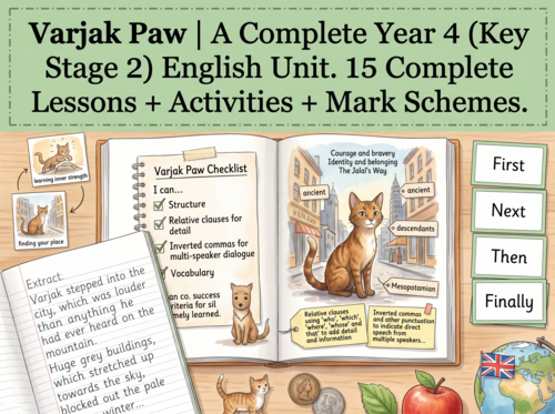 Varjak Paw | Year 4 English Unit | 15 Complete Lessons + Resources + Mark Scheme