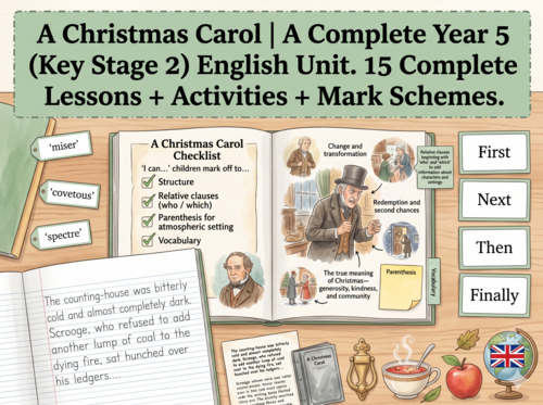 A Christmas Carol | Year 5 English Unit | 15 Complete Lessons + Resources + Mark Scheme